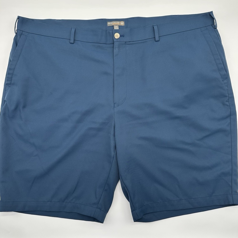 Peter Millar Shorts Men's 44 Blue Navy Crown Sport‎ Golf Performance Polyester